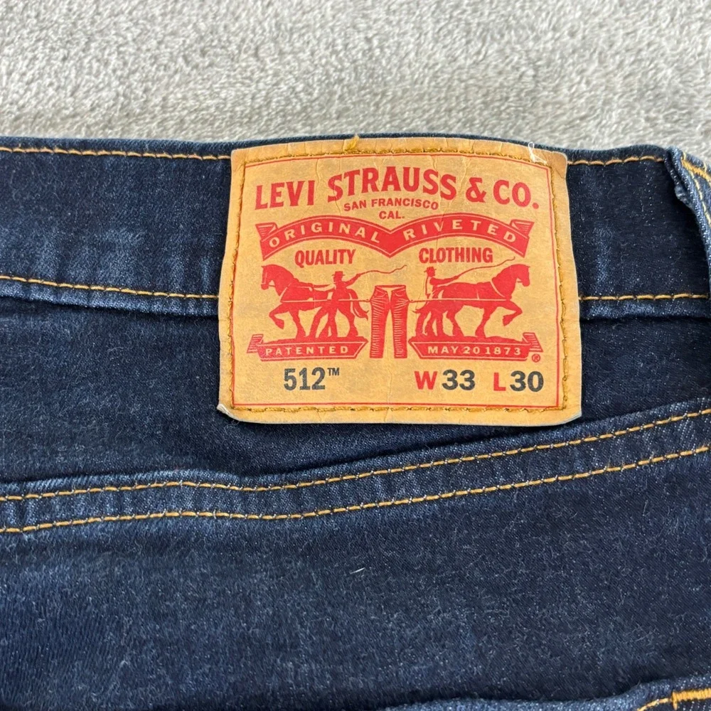 Levi Strauss 512 Slim Taper Jeans Mens 33x30 Dark Wash Stretch 28